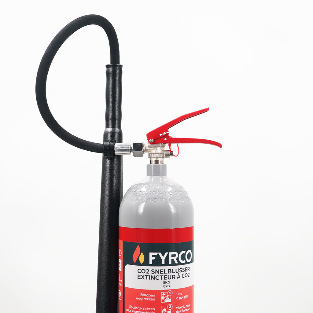 CO2-brandblusser 5kg B voor gevoelige apparatuur en elektrische branden close-up brandblusserkop