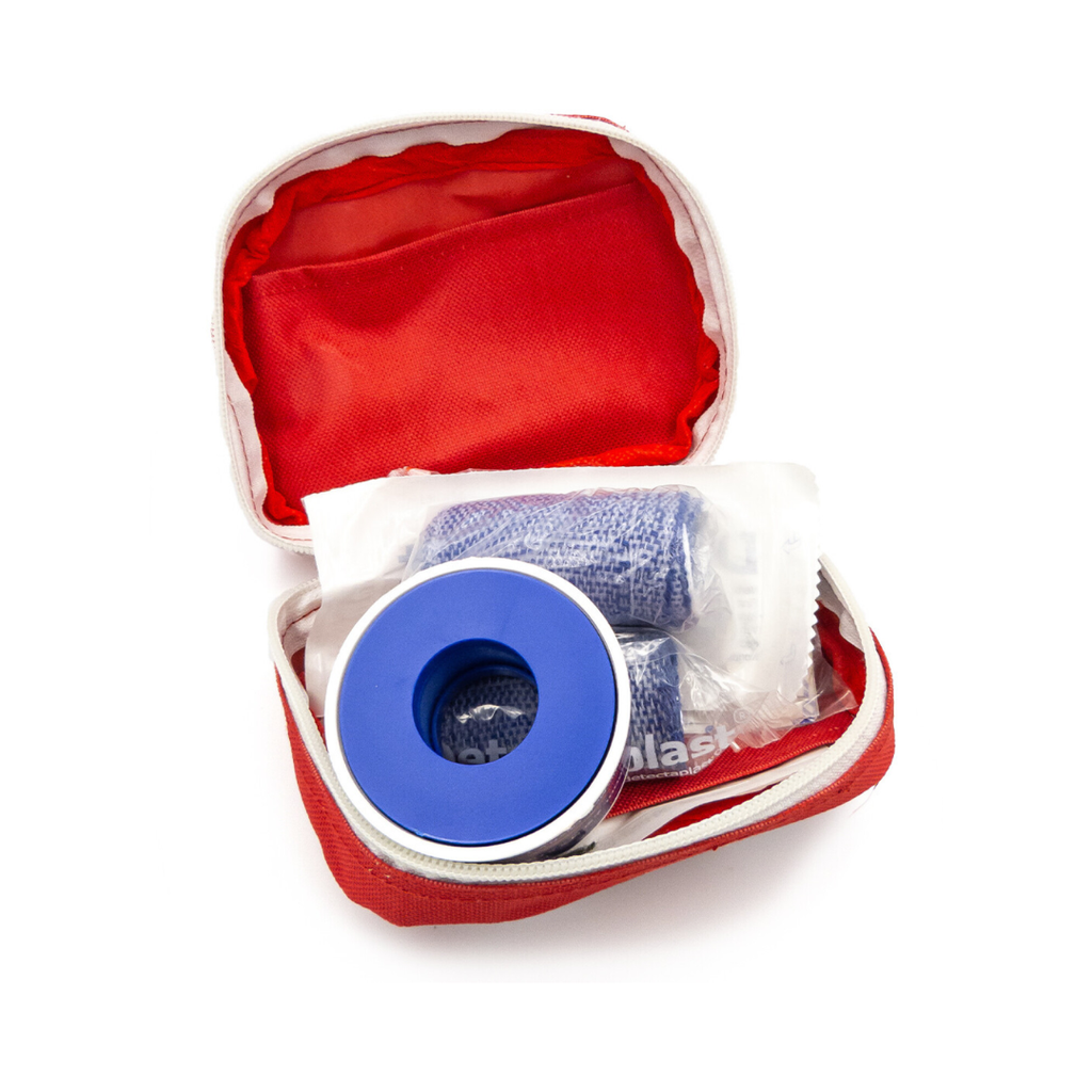 EHBO-kit basic - handig stoffen tasje met stevige ritssluiting en velcro bevestigingssysteem