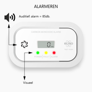 Elro koolmonoxidemelder met digitaal scherm en auditief alarm van 85dB