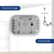 Elro Connects draadloos koppelbare koolmonoxidemelder wandmontage via schroeven op achterzijde