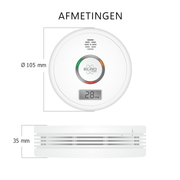 Elro design koolmonoxidemelder afmetingen