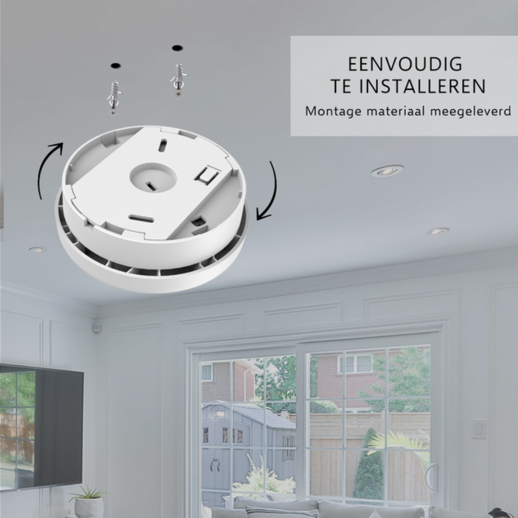 Elro rookmelder bodemplaat en montagemateriaal