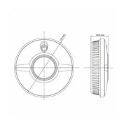Technische tekening met afmetingen Fire Angel combimelder rook/co 