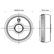Fire Angel Rookmelder compact tekening met afmetingen
