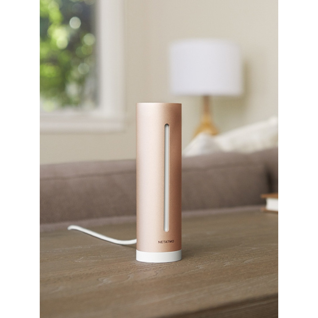 Netatmo Slimme Indoor Luchtkwaliteitsmeter en CO2-meter monitort CO2-niveau, geluidsniveau, temperatuur en luchtvochtigheid in woning