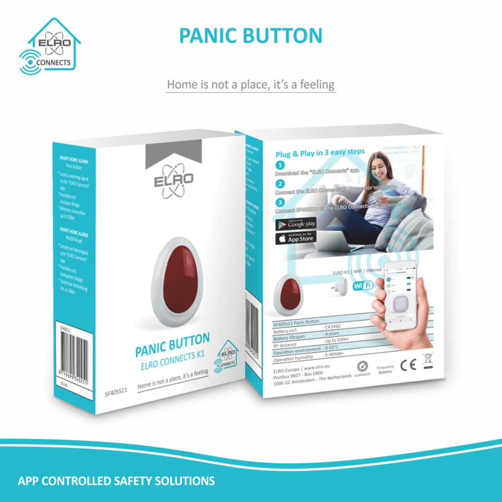 Elro connects paniekknop verpakking