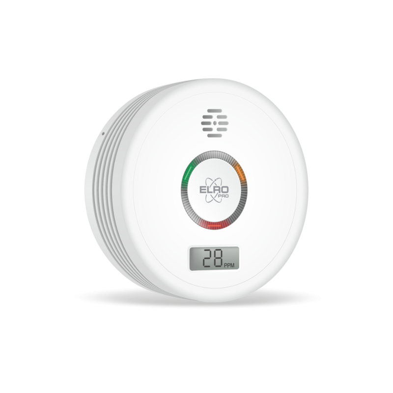 Elro design koolmonoxidemelder met sensor en batterij van 10 jaar en een digitaal scherm