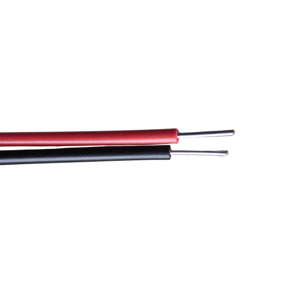 Zwart- en rood draad met female faston harde kern 34cm