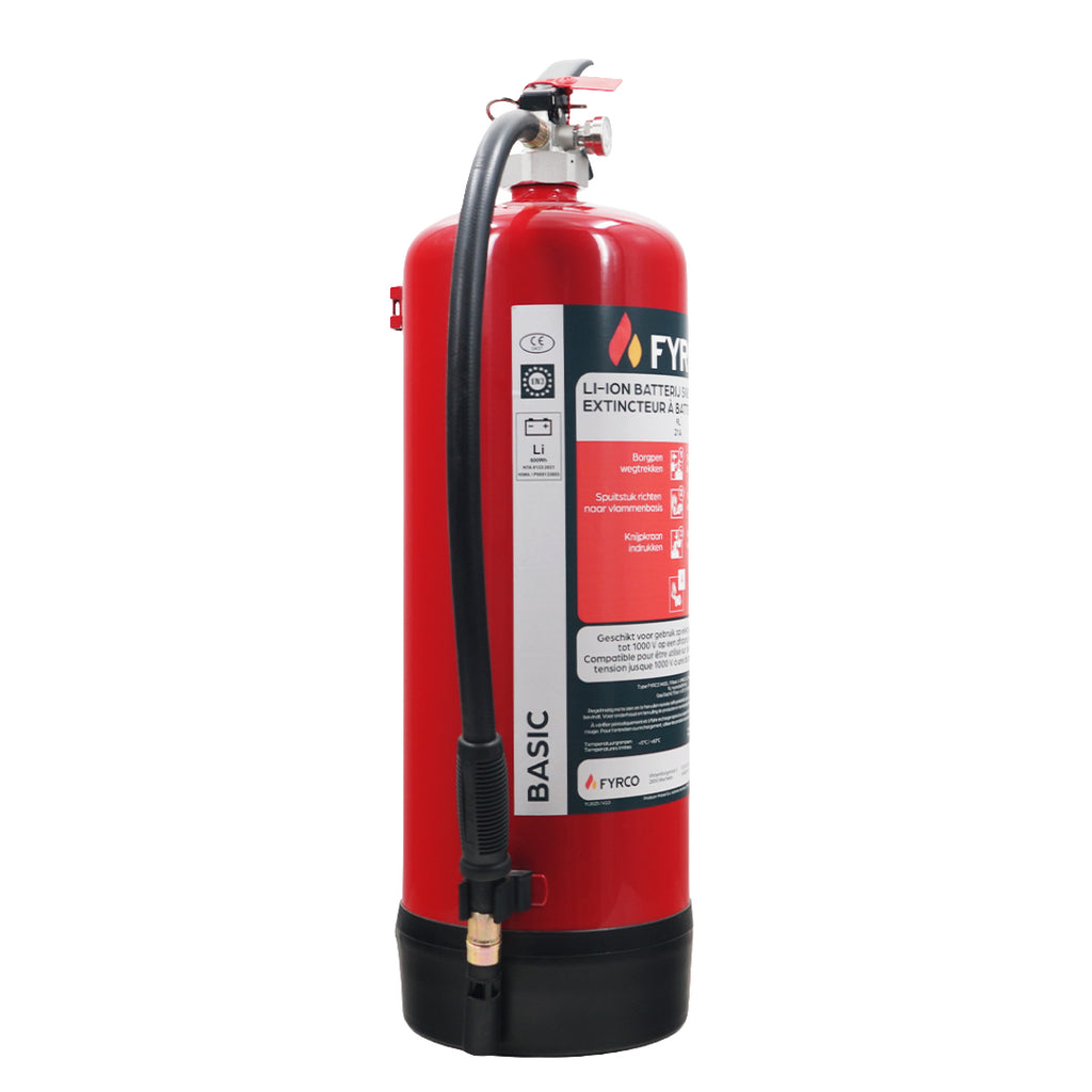 Lithium batterij brandblusser 9l voor blussen van batterijbranden
