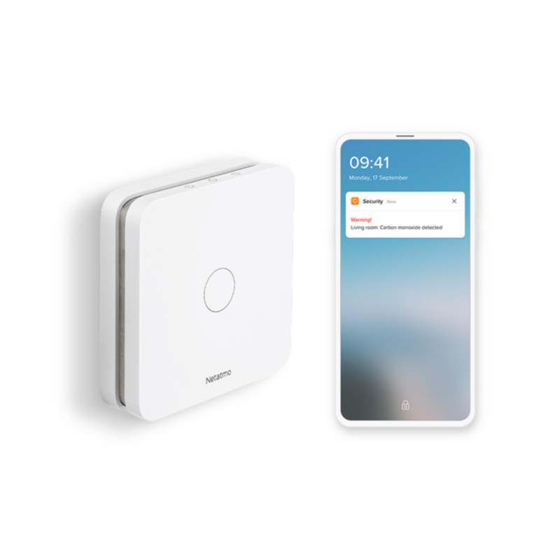 Netatmo slimme CO-melder met zelftest-functie en batterij 10 jaar, koppelbaar aan Wifi-netwerk