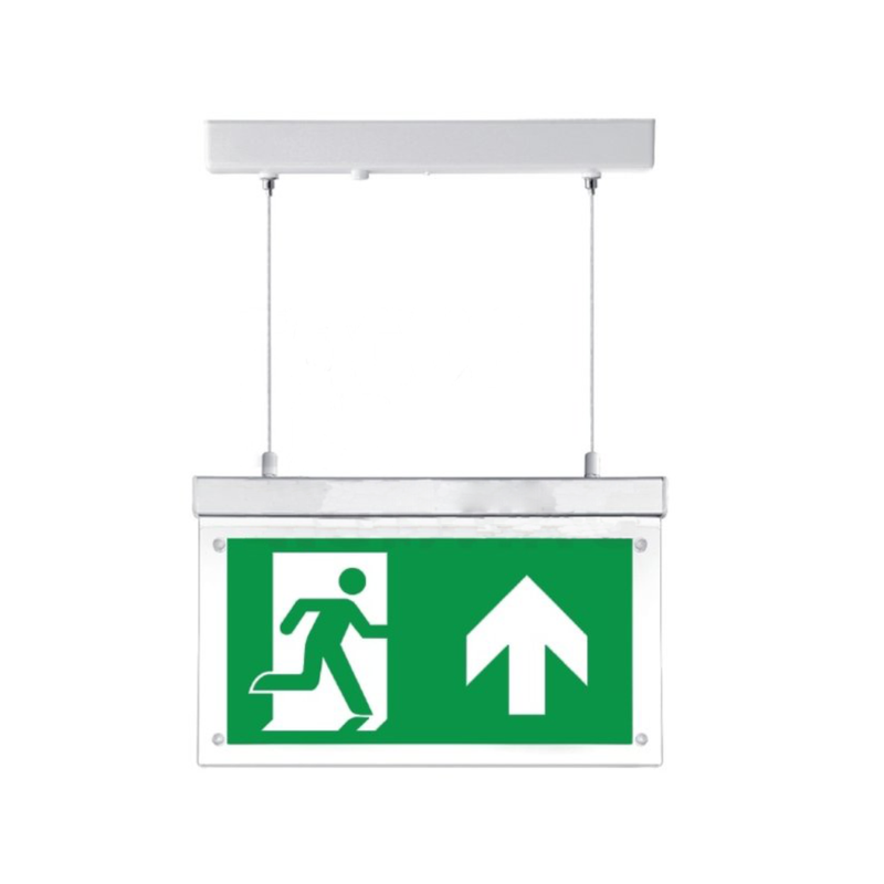 Noodverlichtingsbord LED met pictogrammen volgens ISO 7010 en pendelsysteem