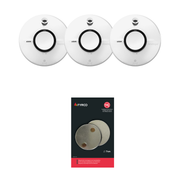Pakket 3 rookmelders fire angel met thermoptek technologie met magnetische montageset voor montage zonder boren