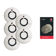 Pakket 5 Fire Angel rookmelders Wi-safe met magnetische montageset