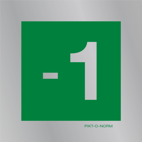 Pictogram verdieping -1 groen aluminium volgens ISO 7010