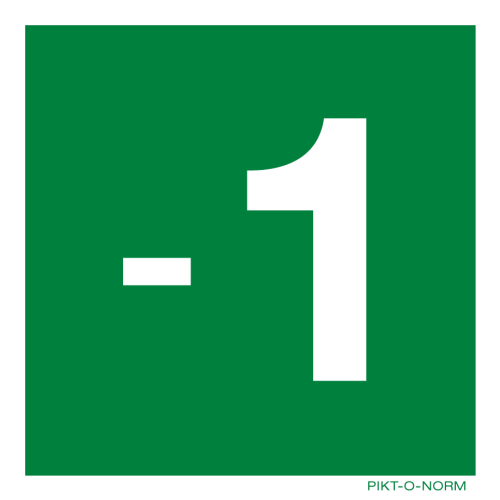 Pictogram verdieping -1 groen volgens ISO 7010