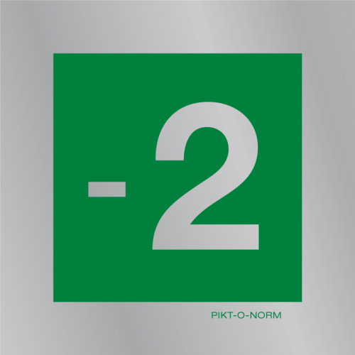 Pictogram verdieping -2 groen aluminium volgens ISO 7010