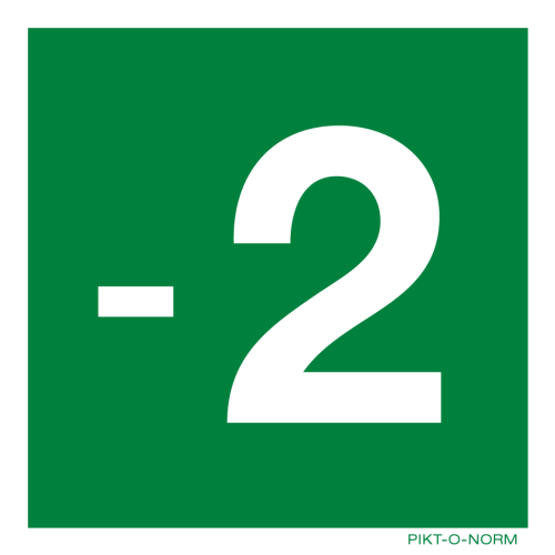 Pictogram verdieping -2 groen volgens ISO 7010