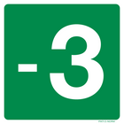 Pictogram verdieping -3 groen volgens ISO 7010