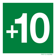 Pictogram verdieping +10 groen volgens ISO 7010
