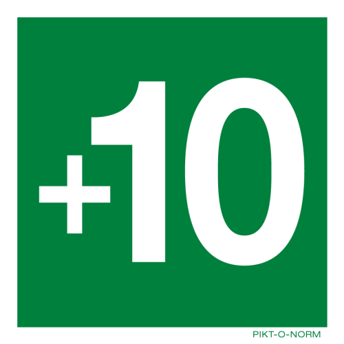 Pictogram verdieping +10 groen volgens ISO 7010