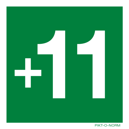 Pictogram verdieping +11 groen volgens ISO 7010