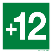 Pictogram verdieping +12 groen volgens ISO 7010