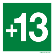 Pictogram verdieping +13 groen volgens ISO 7010
