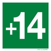 Pictogram verdieping +14 groen volgens ISO 7010