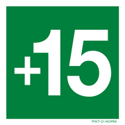 Pictogram verdieping +15 groen volgens ISO 7010