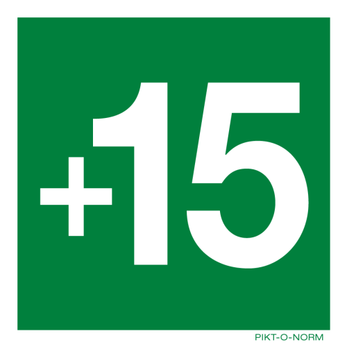 Pictogram verdieping +15 groen volgens ISO 7010