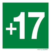 Pictogram verdieping +17 groen volgens ISO 7010