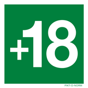 Pictogram verdieping +18 groen volgens ISO 7010