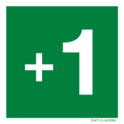 Pictogram verdieping +1 groen volgens ISO 7010