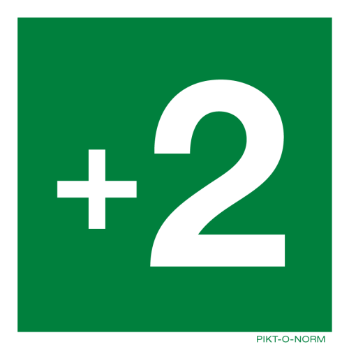 Pictogram verdieping +2 groen volgens ISO 7010