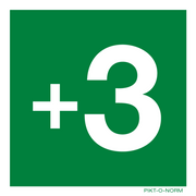 Pictogram verdieping +3 groen volgens ISO 7010