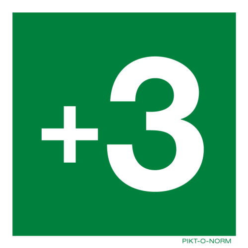 Pictogram verdieping +3 groen volgens ISO 7010