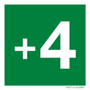 Pictogram verdieping +4 groen volgens ISO 7010