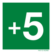 Pictogram verdieping +5 groen volgens ISO 7010