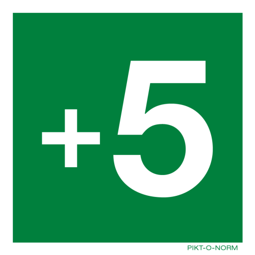 Pictogram verdieping +5 groen volgens ISO 7010