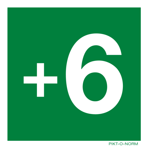 Pictogram verdieping +6 groen volgens ISO 7010