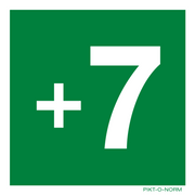 Pictogram verdieping +7 groen volgens ISO 7010