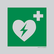 Pictogram aed groen wit aluminium volgens ISO 7010