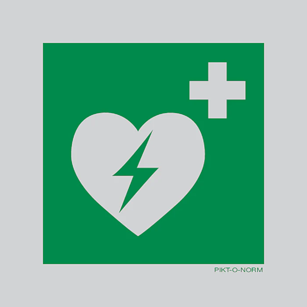 Pictogram aed groen wit aluminium volgens ISO 7010