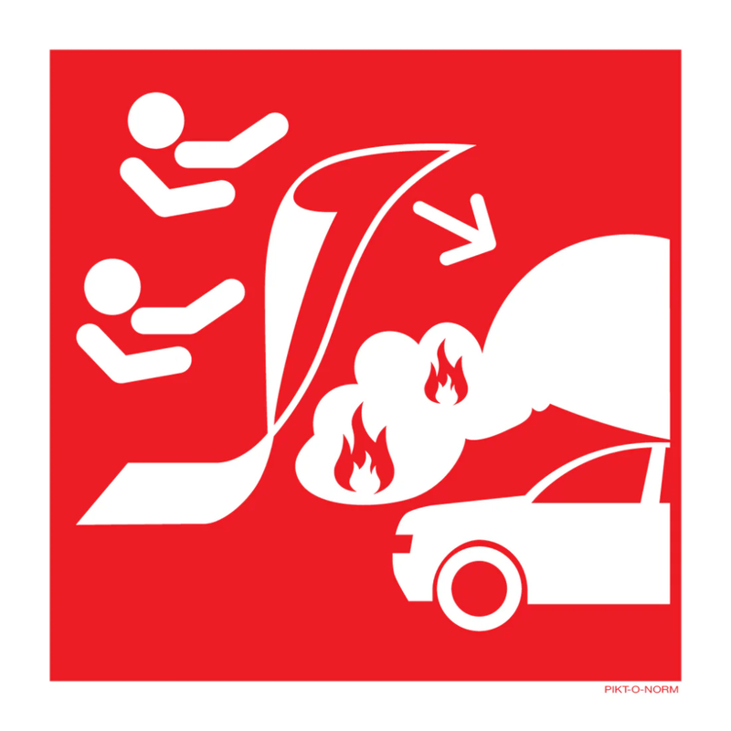 Pictogram branddeken (elektrische) auto rood wit