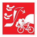 Pictogram elektrische fiets rood wit