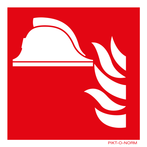 Pictogram brandhelm rood wit volgens ISO 7010