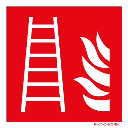 Pictogram brandladder rood wit volgens ISO 7010