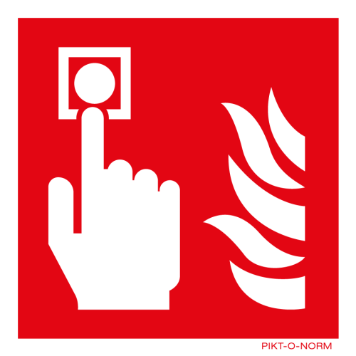 Pictogram brandmelder rood wit volgens ISO 7010
