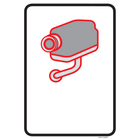 Pictogram camerabewaking rood wit