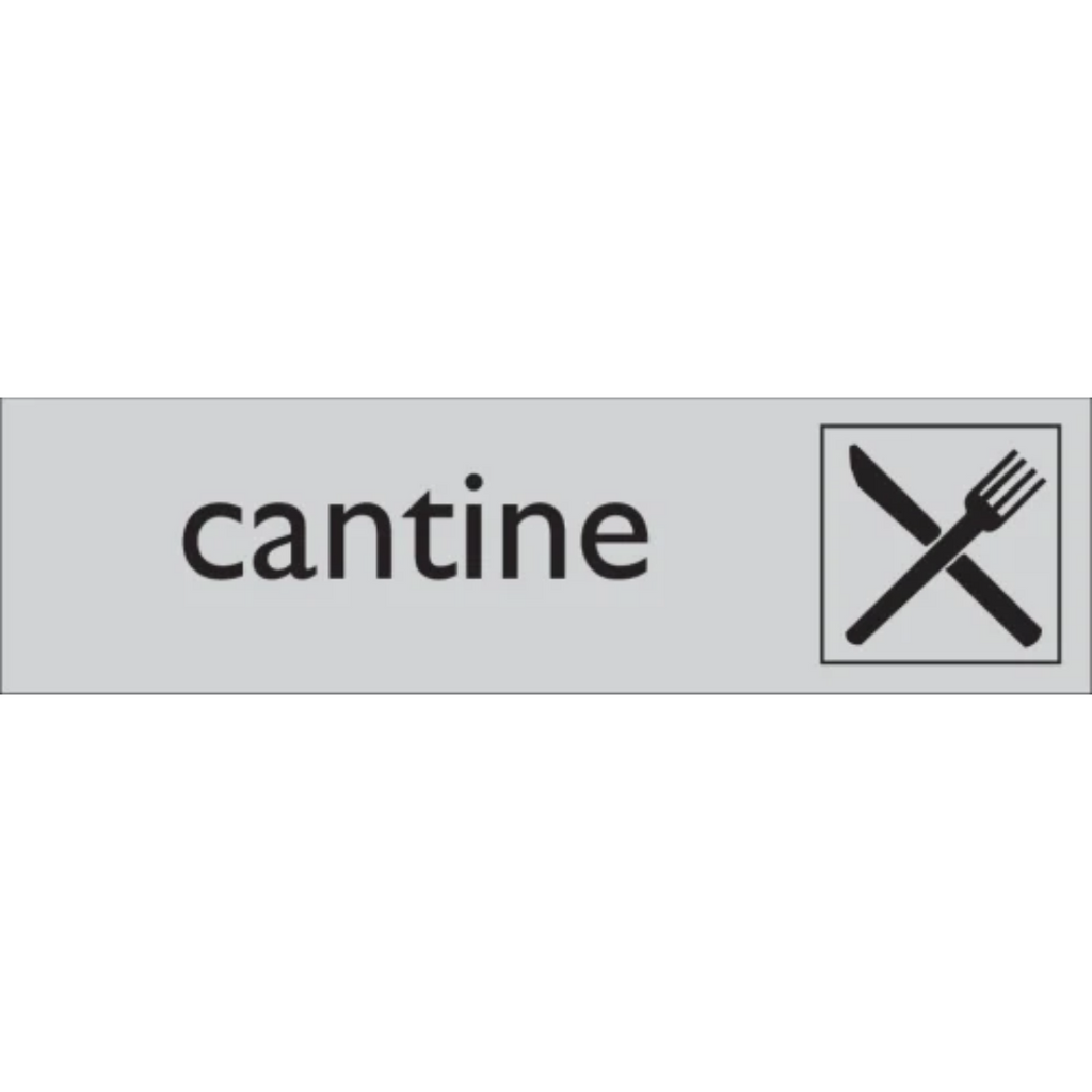 Pictogram cantine tekst zwart grijs zelfklevende pvc